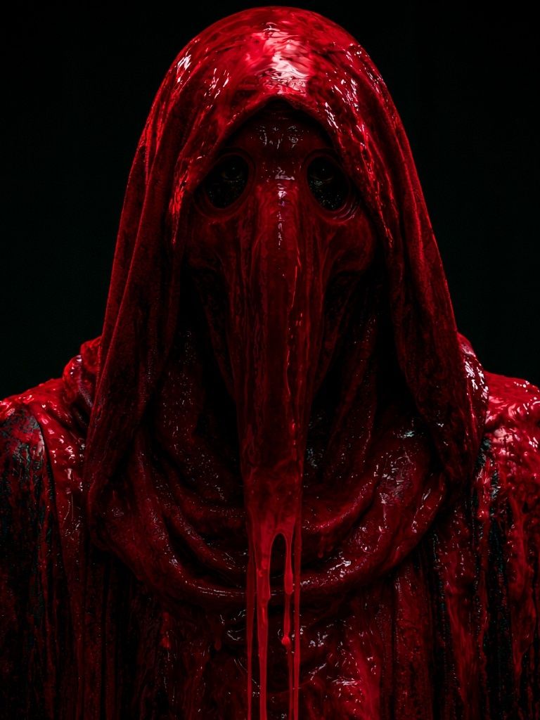 Crimson Hooded Horror Portrait Poster. poster detail