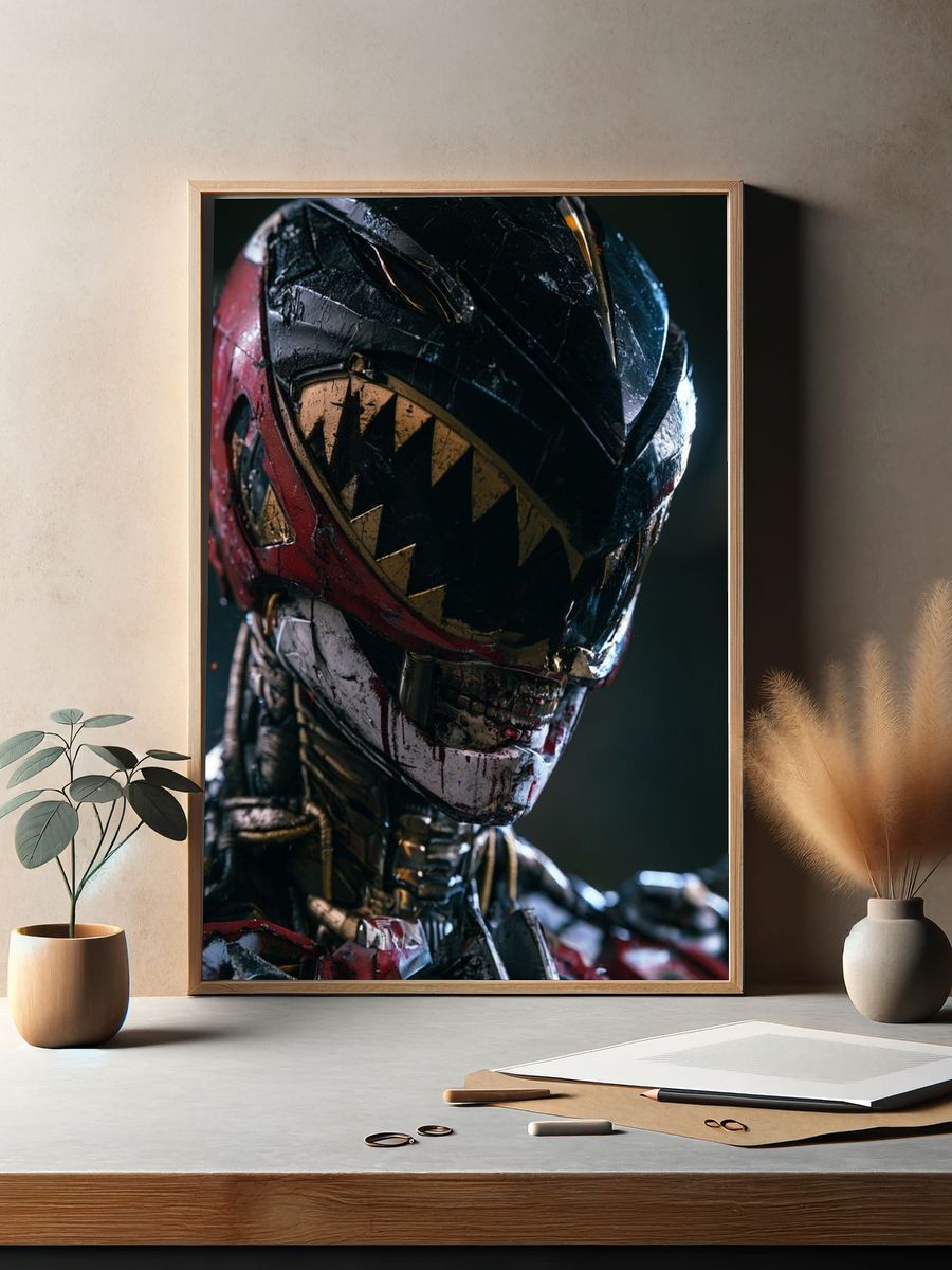 Dark Power Ranger Portrait Poster. — room view 2