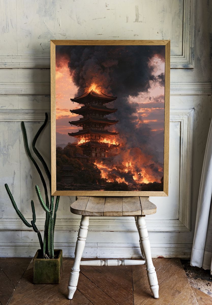Burning Pagoda — Cinematic Print. — room view 1