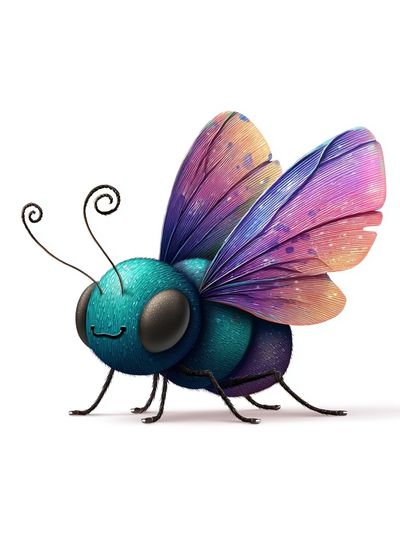 Rainbow Butterfly Bug Illustration Poster. poster