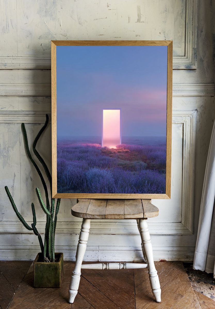 Lavender Portal Surrealism Poster room preview