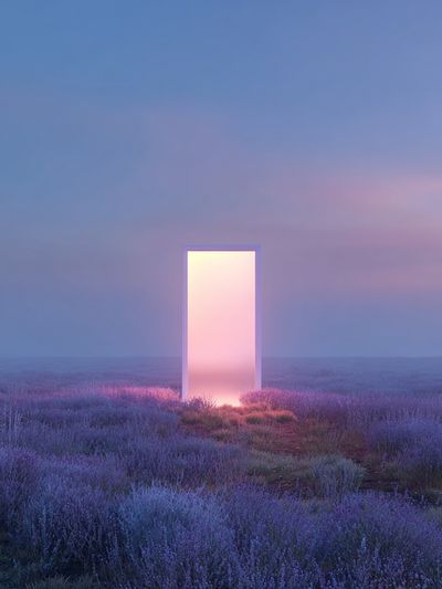 Lavender Portal Surrealism Poster. poster print