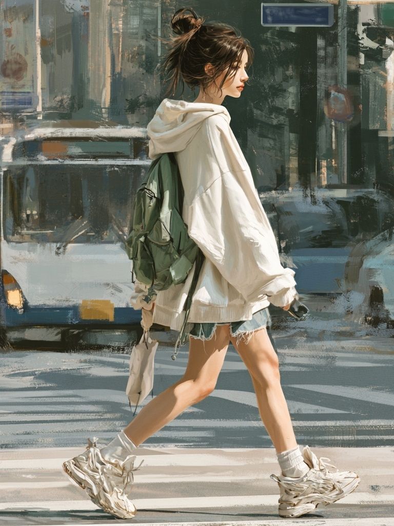 Urban Street Walker Illustration Poster. poster detail