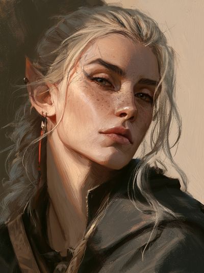 Elven Portrait Digital Art Poster. poster