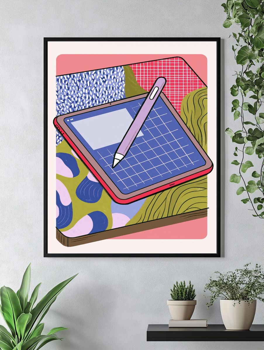 Digital Tablet Illustration Poster. — room view 4