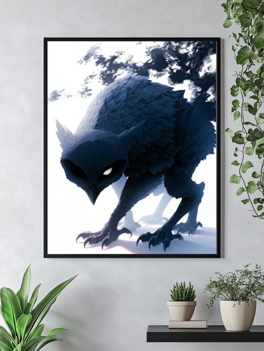Dark Raven Digital Art Poster. — room view 4