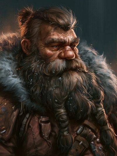 Bearded Warrior Portrait Print. poster