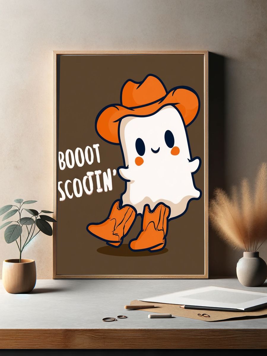 Boot Scootin' Ghost Cartoon Poster. — room view 2