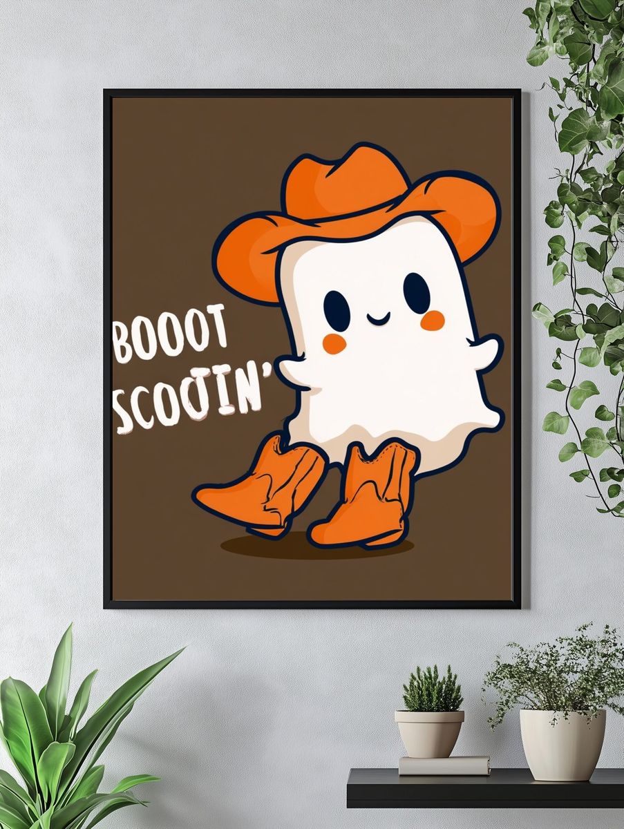 Boot Scootin' Ghost Cartoon Poster. — room view 4