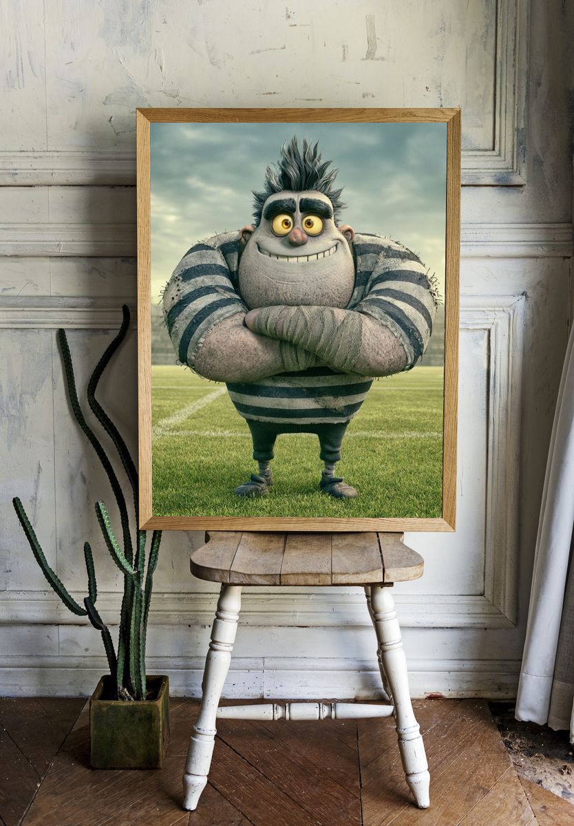 Cartoon Rugby Player Illustration Poster. room preview