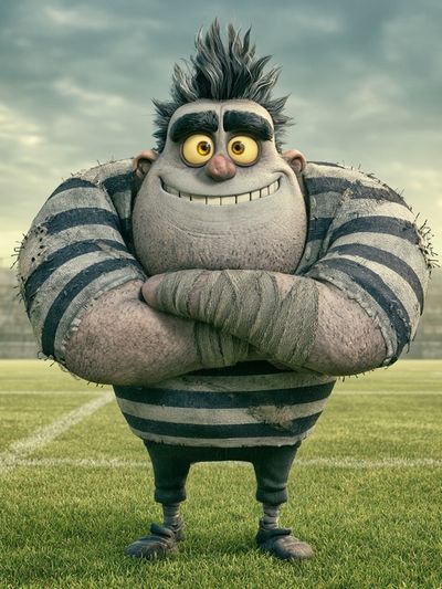 Cartoon Rugby Player Illustration Poster. poster