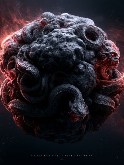 Eldritch Serpent Orb — Dark Fantasy Print.