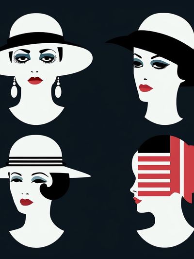 Art Deco Women Illustration Poster.