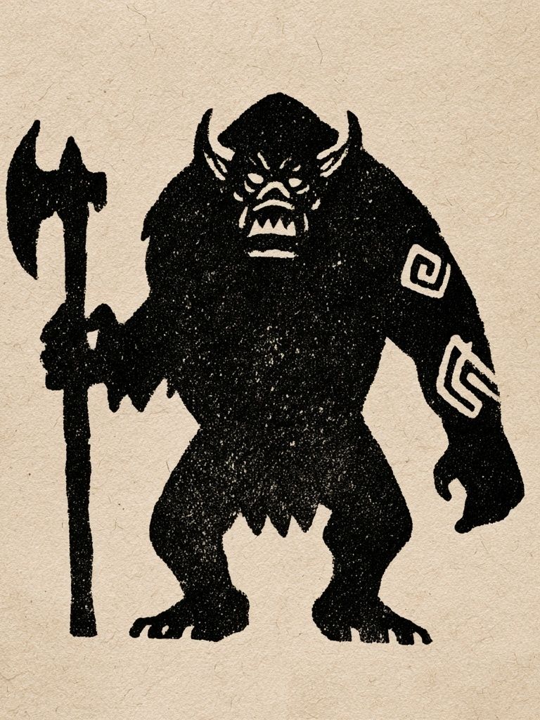 Mythic Ogre Silhouette Print. poster detail