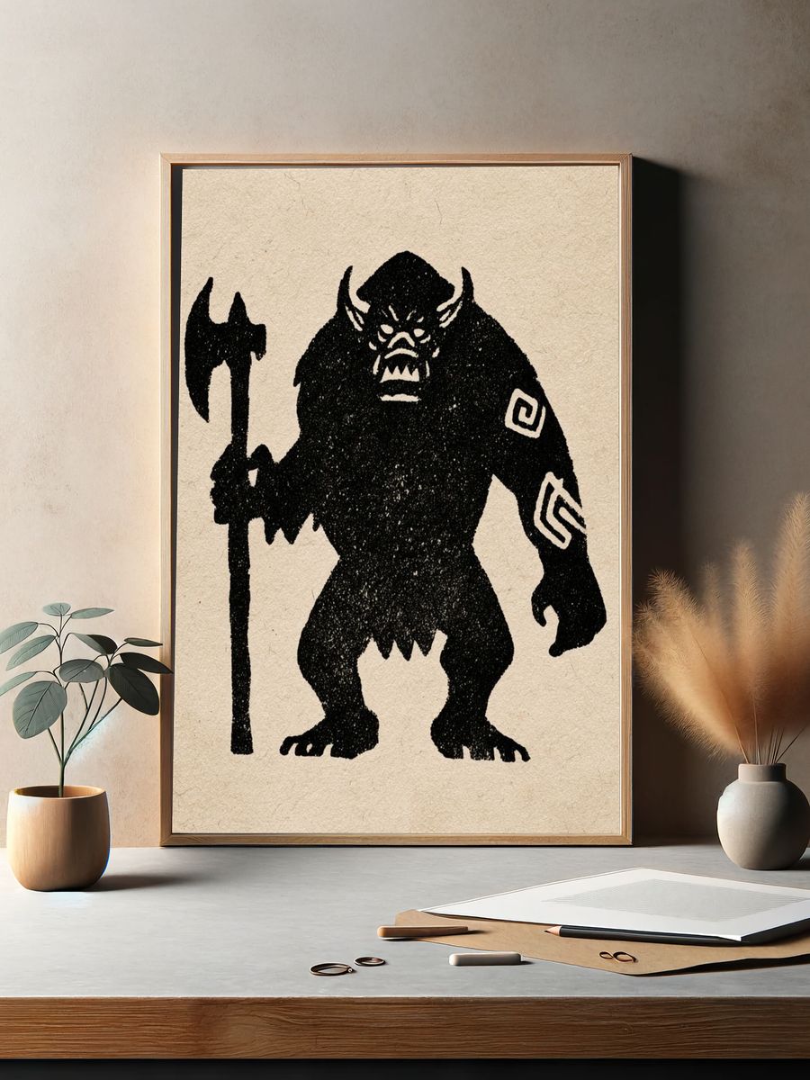Mythic Ogre Silhouette Print. — room view 2