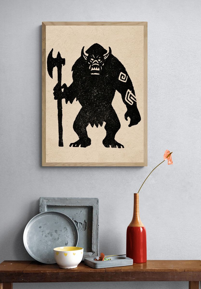 Mythic Ogre Silhouette Print. — room view 3