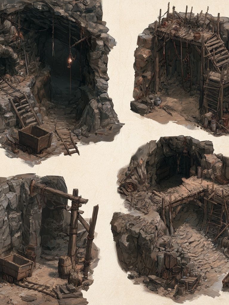 Underground Mine Concept Art Poster. poster detail