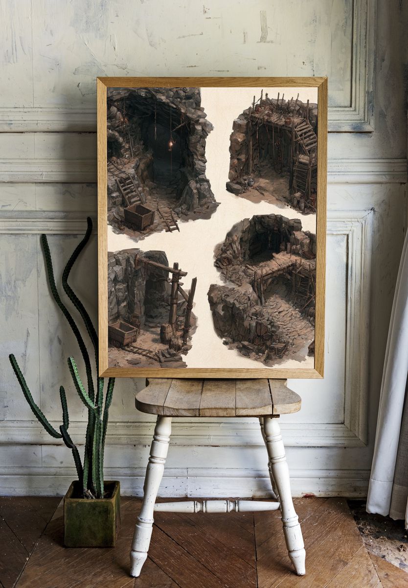 Underground Mine Concept Art Poster. room preview