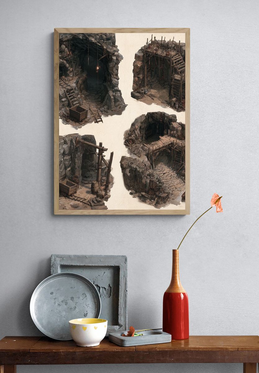 Underground Mine Concept Art Poster. — room view 3