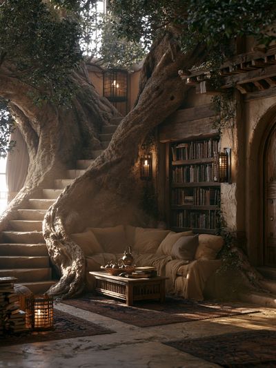 Enchanted Treehouse Interior Print. poster print