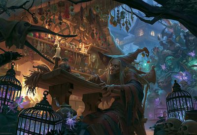 Witch Market Fantasy Illustration Poster. poster print