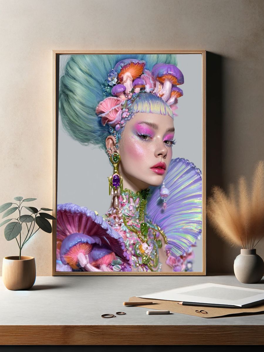 Fantasy Portrait Illustration Poster. — room view 2