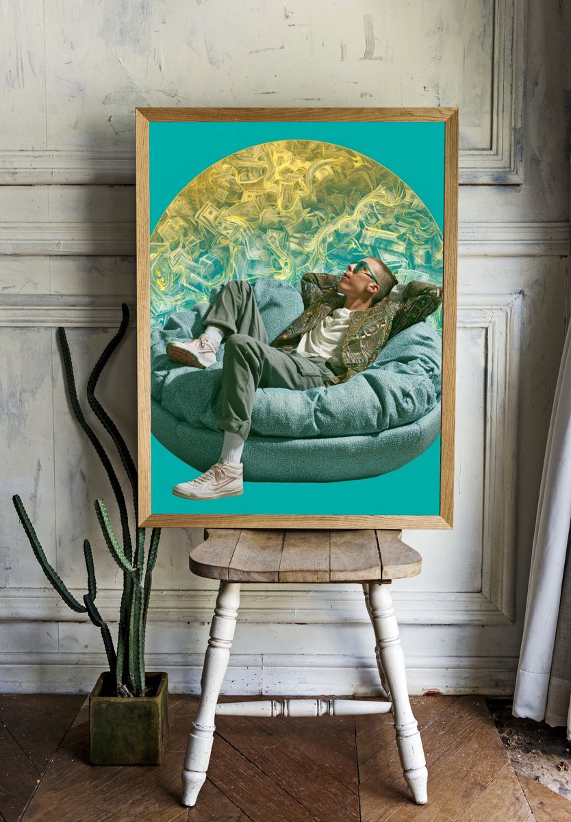 Surreal Lounge Portrait Print. — room view 1