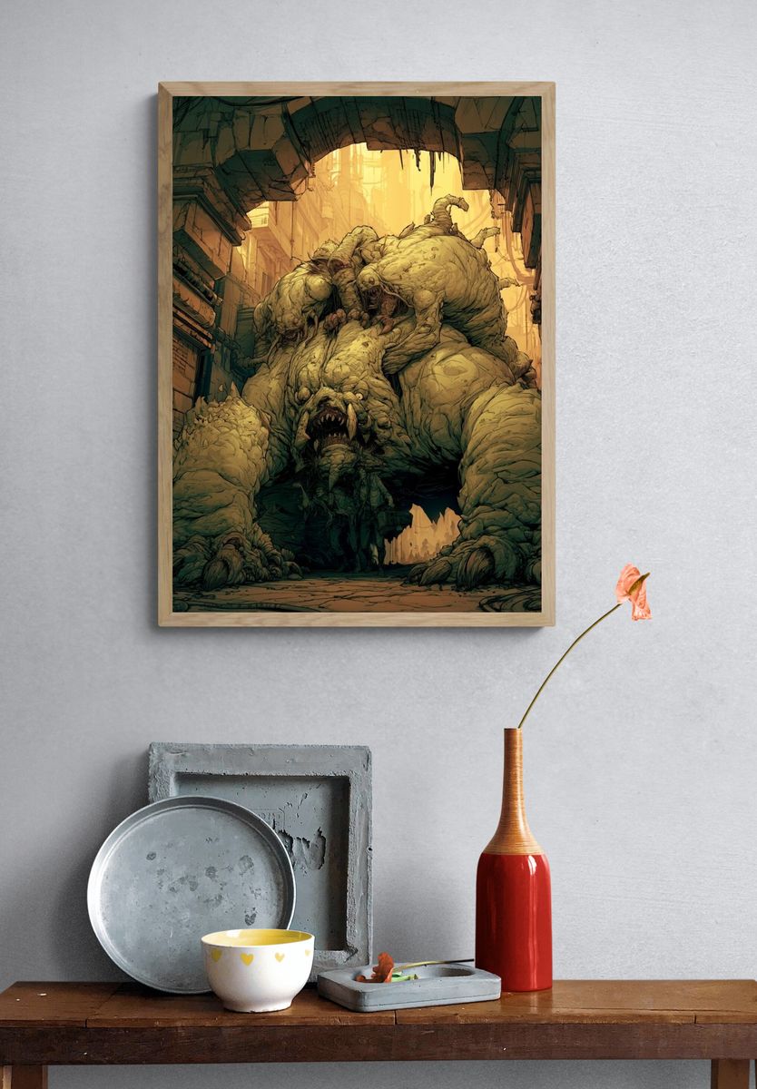 Giant Monster Alley Illustration Poster. — room view 3