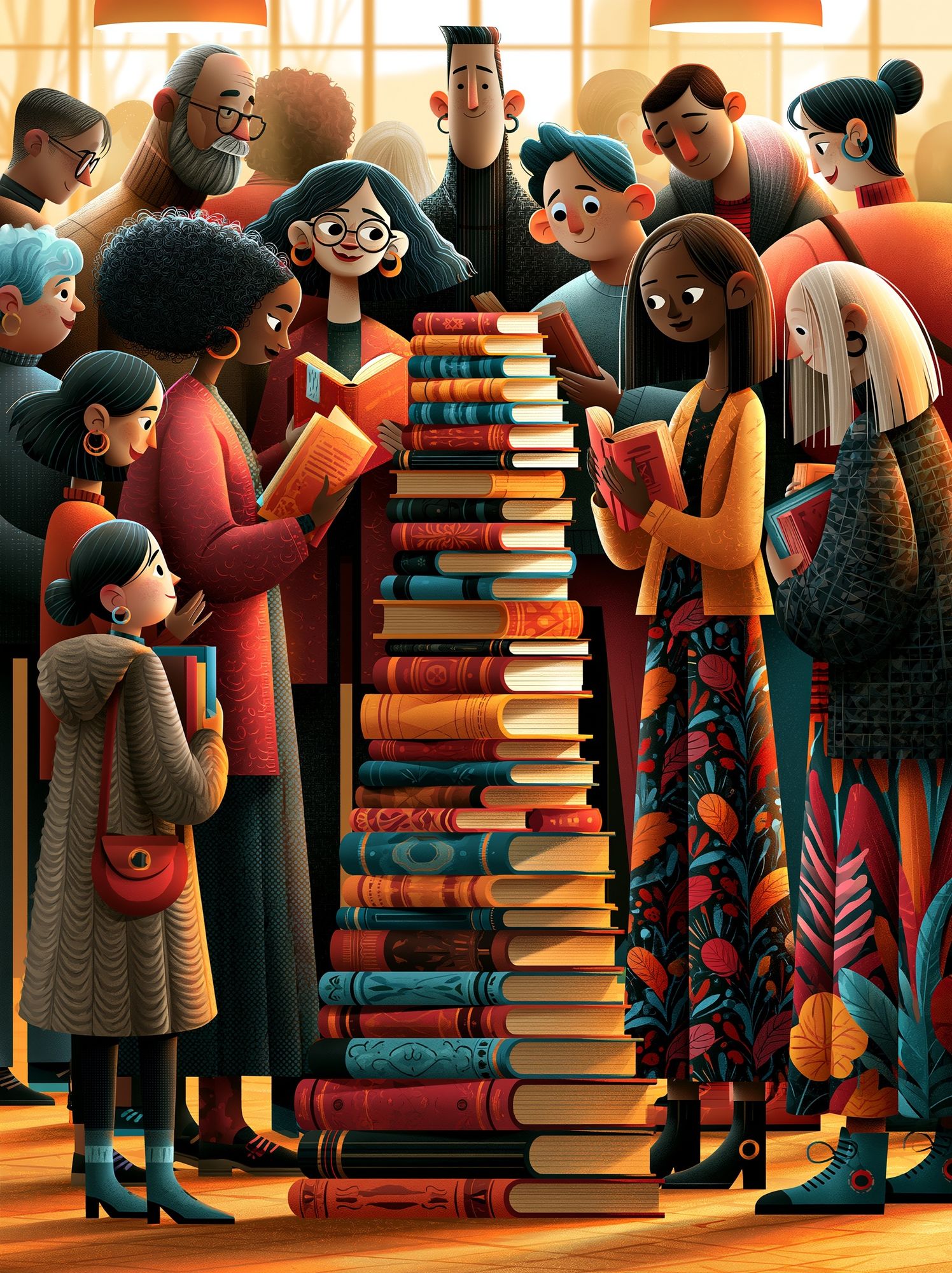 Book Lovers Illustration Poster. poster — illustration art