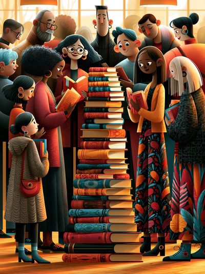 Book Lovers Illustration Poster. poster print