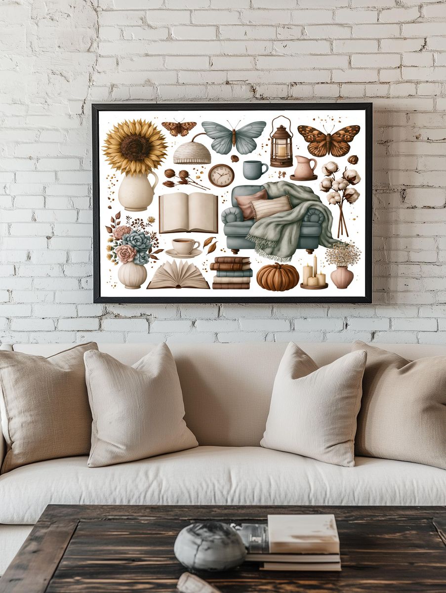 Cozy Cottagecore Still Life Poster. — room view 1
