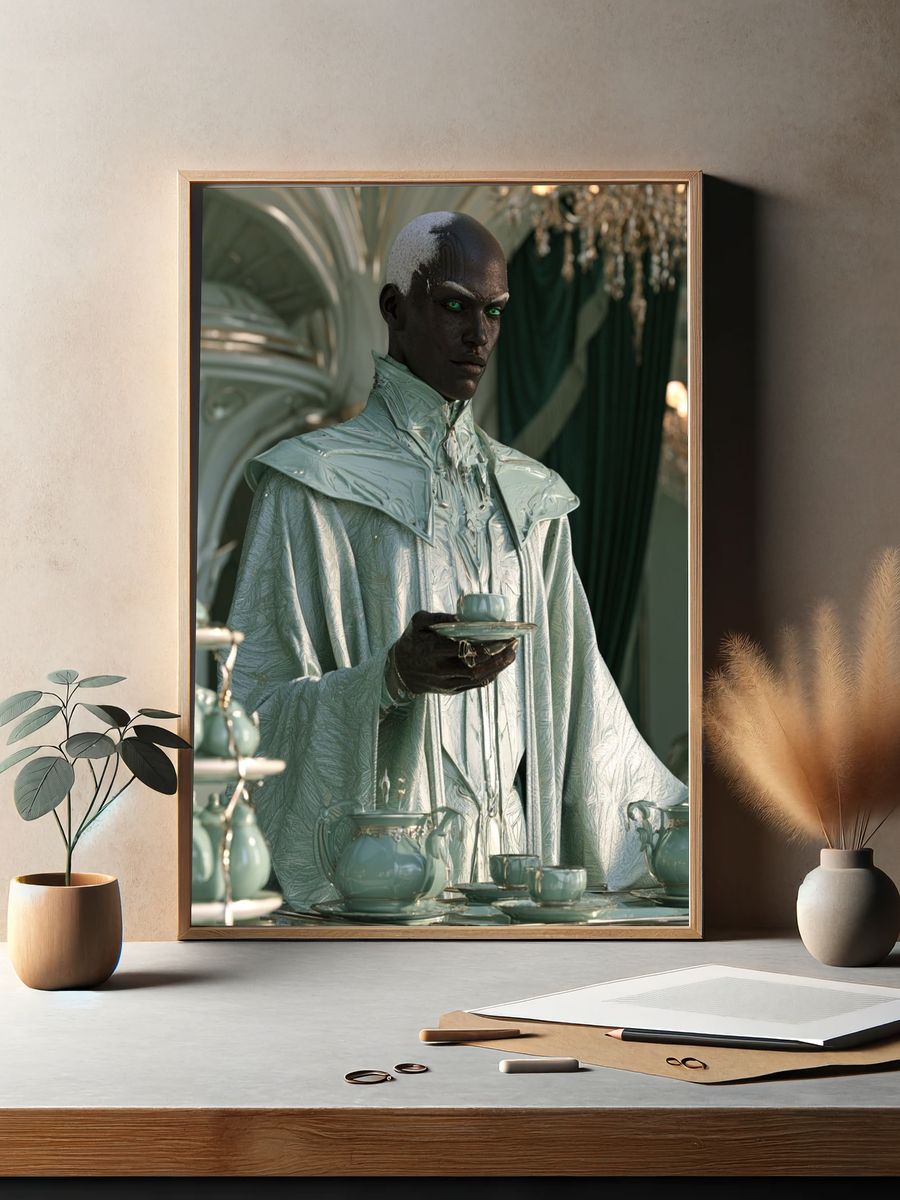Celestial Tea Ritual Illustration Poster. — room view 2