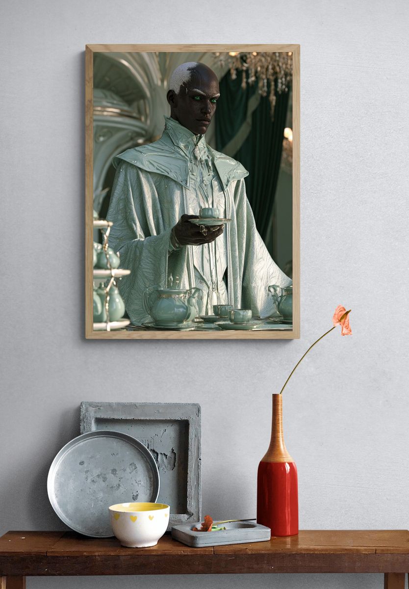 Celestial Tea Ritual Illustration Poster. — room view 3