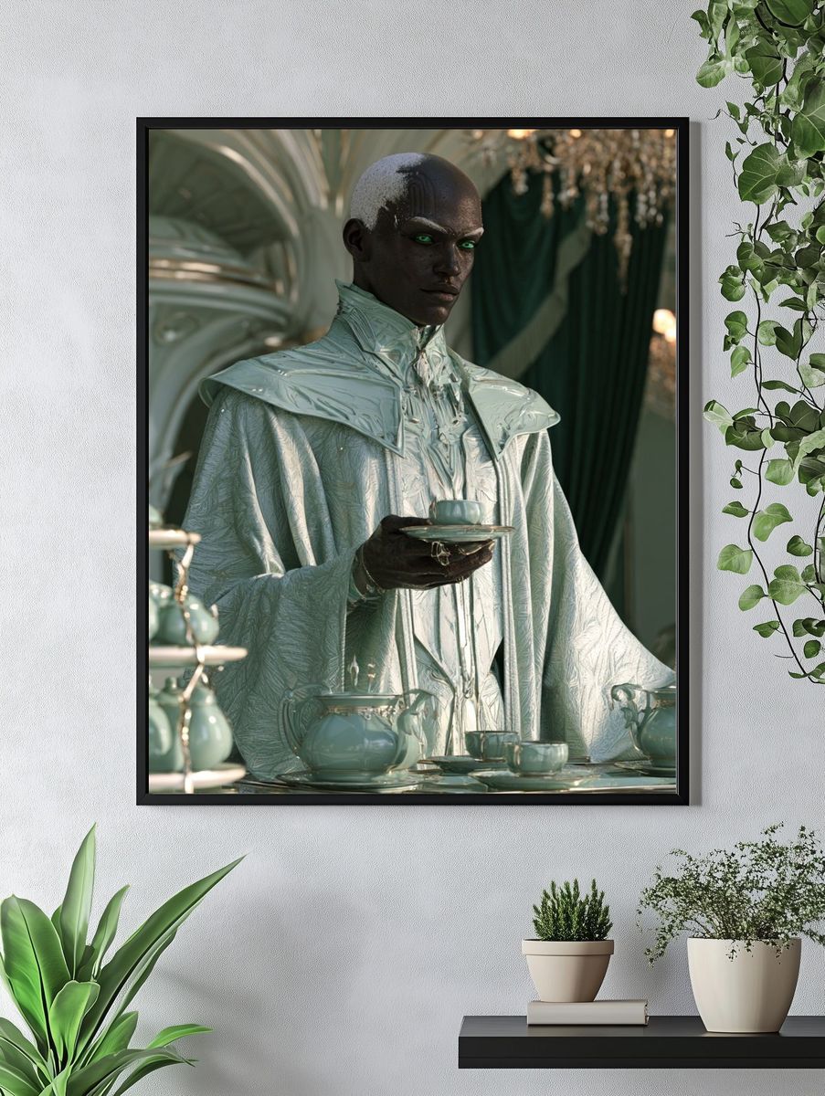Celestial Tea Ritual Illustration Poster. — room view 4
