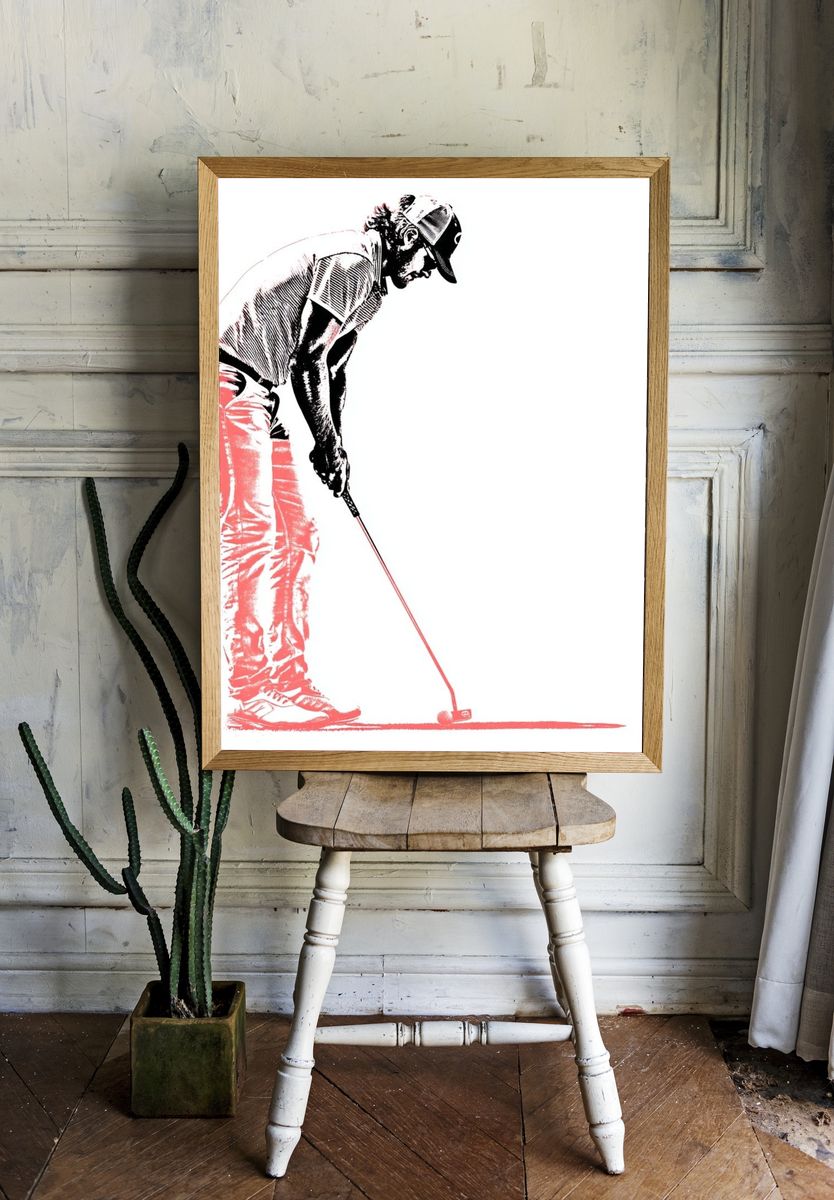 Golfer Silhouette Illustration Poster. room preview
