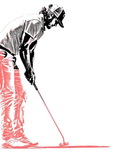 Golfer Silhouette Illustration Poster.