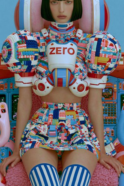 Futuristic Zero Portrait Print. poster