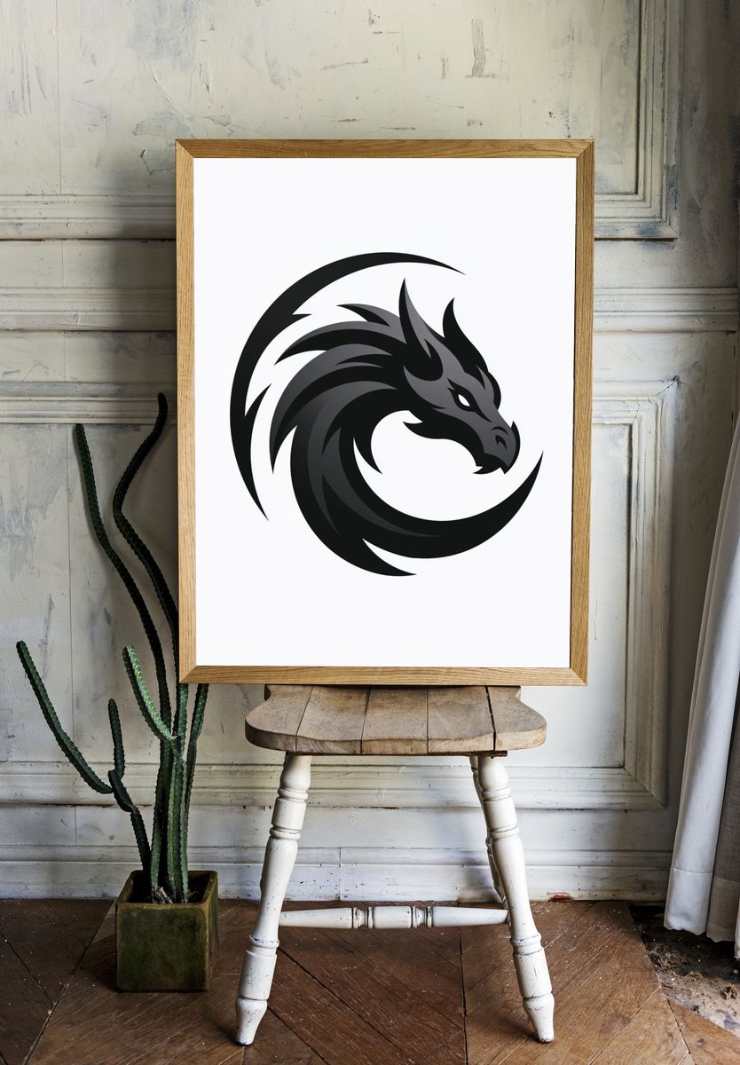 Dragon Emblem Illustration Poster. room preview