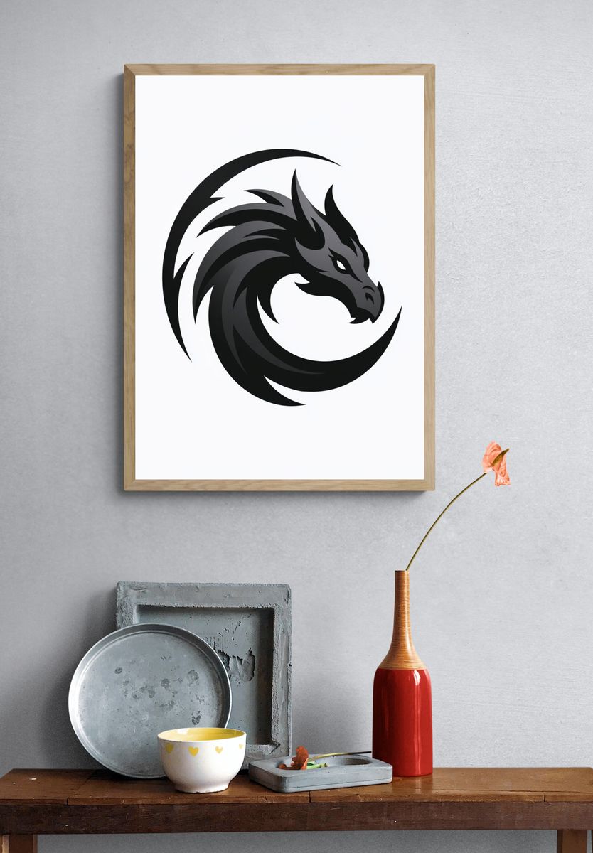 Dragon Emblem Illustration Poster. — room view 3