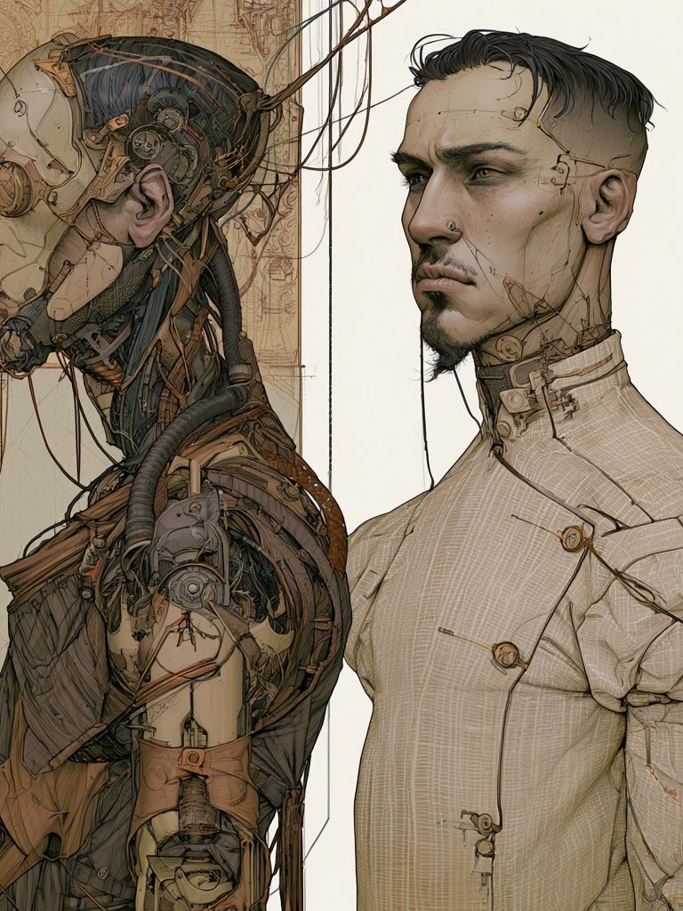 Cybernetic Dual Portrait Print. poster detail