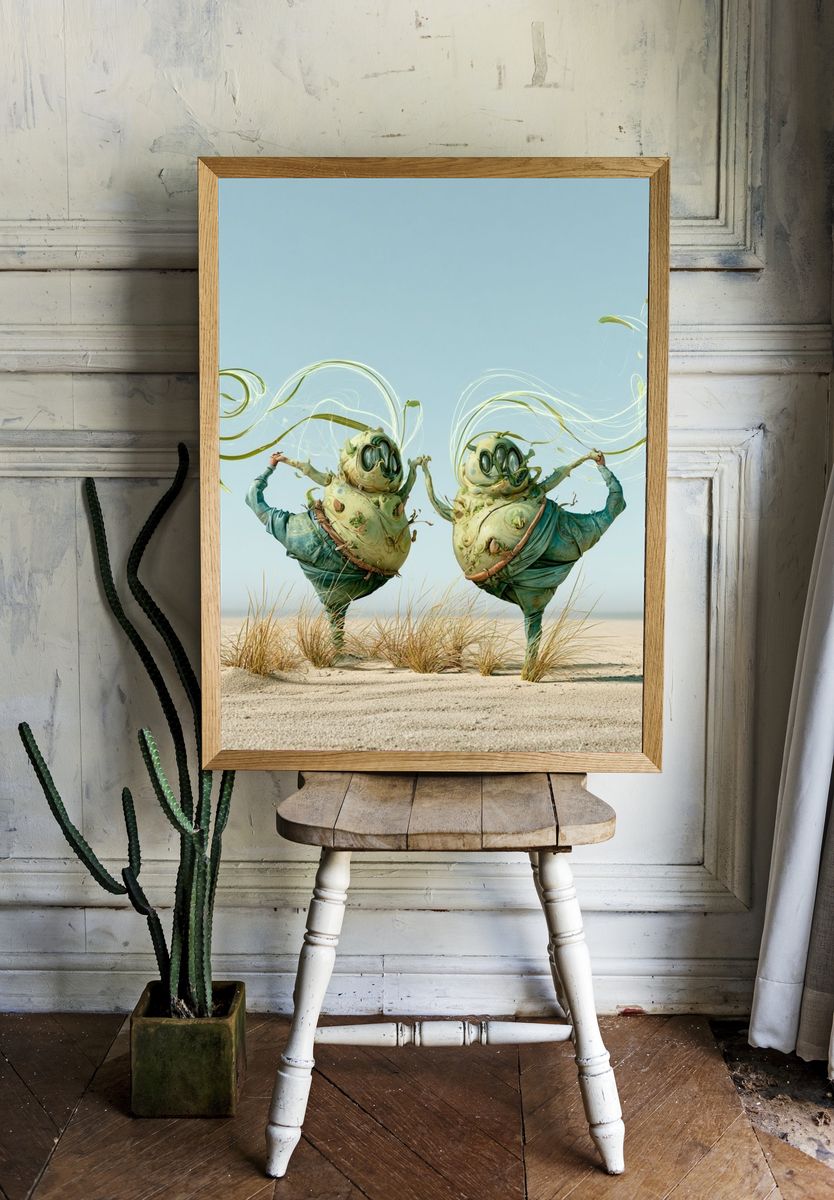 Surreal Desert Dancers Print. — room view 1