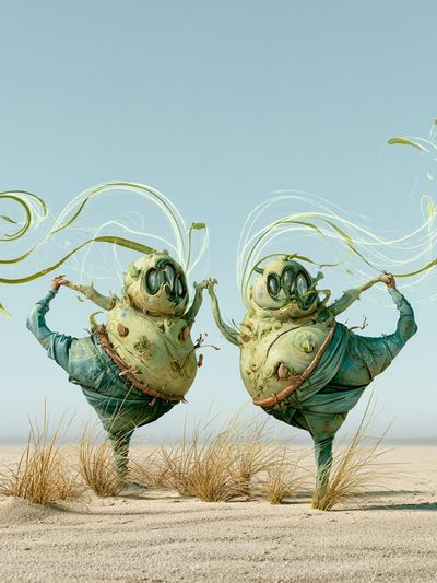 Surreal Desert Dancers Print. poster print