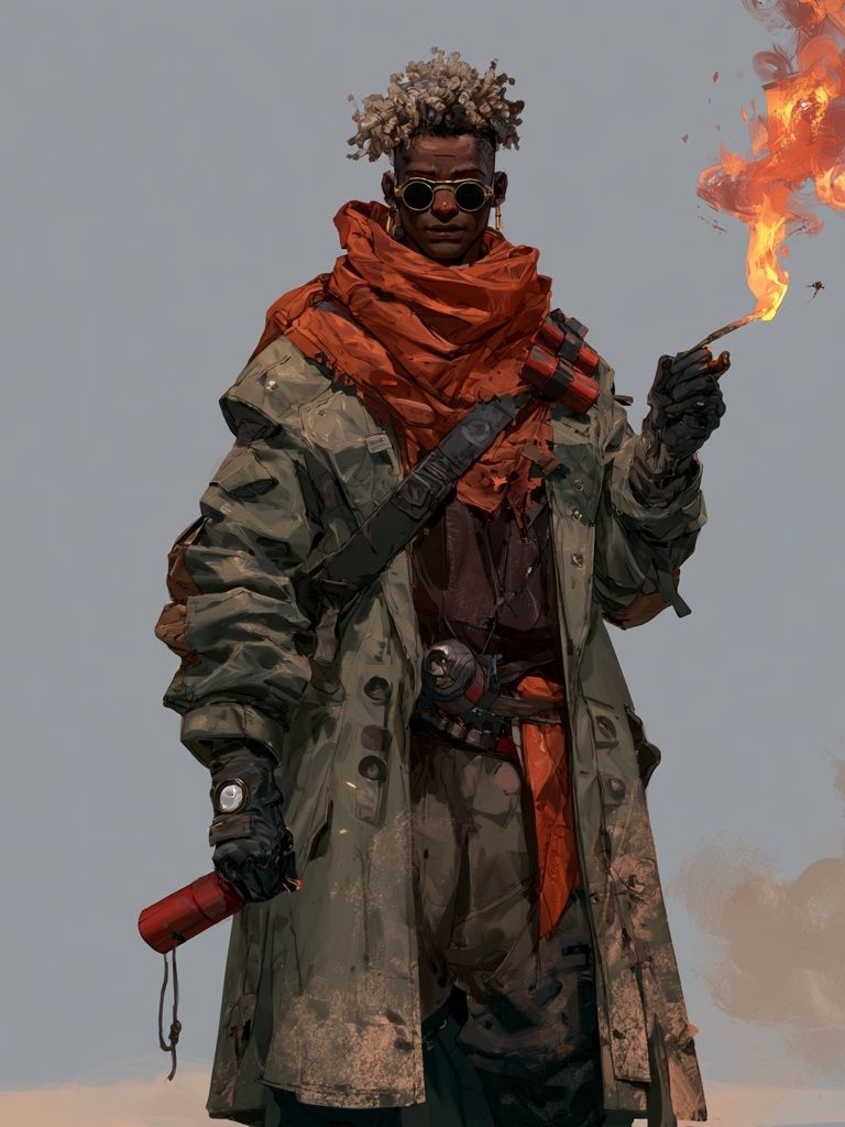 Flame-Wielding Explorer Illustration Poster. poster — illustration art