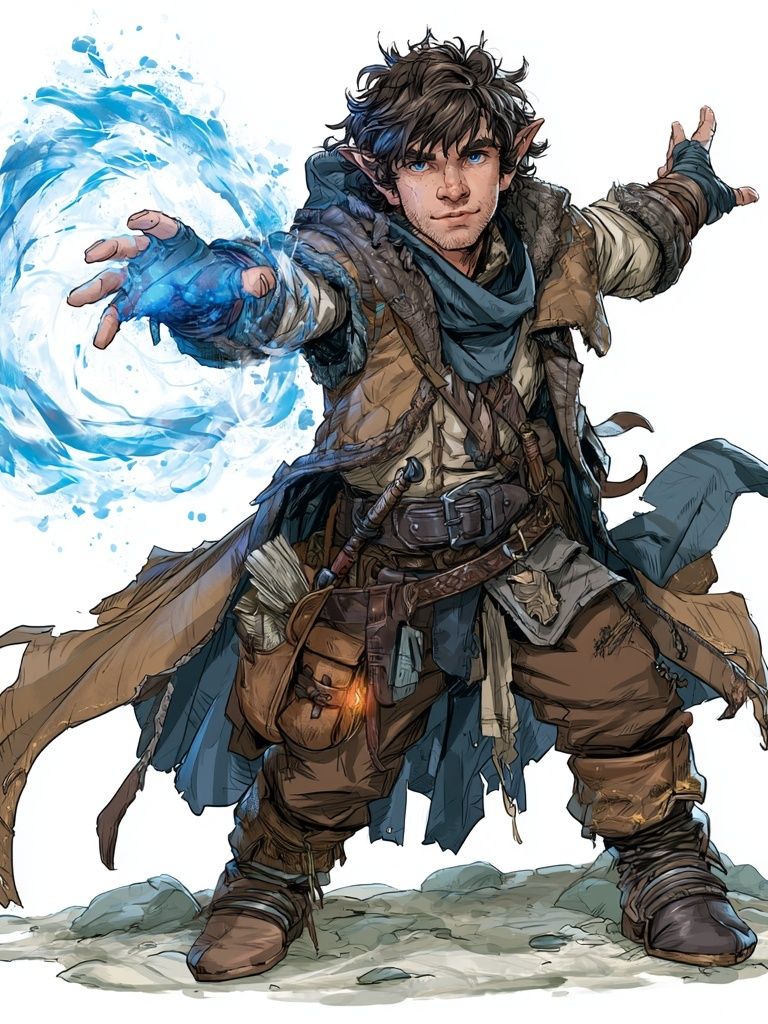 Elemental Mage Digital Art Print. poster — illustration art