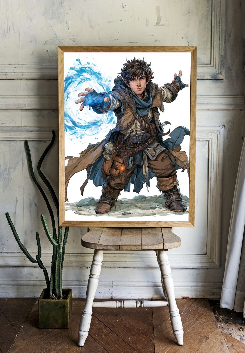 Elemental Mage Digital Art Print. — room view 1