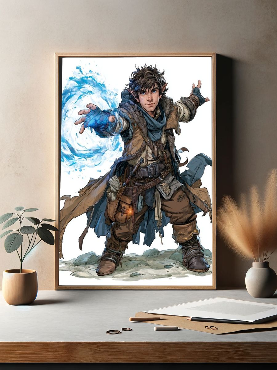 Elemental Mage Digital Art Print. — room view 2