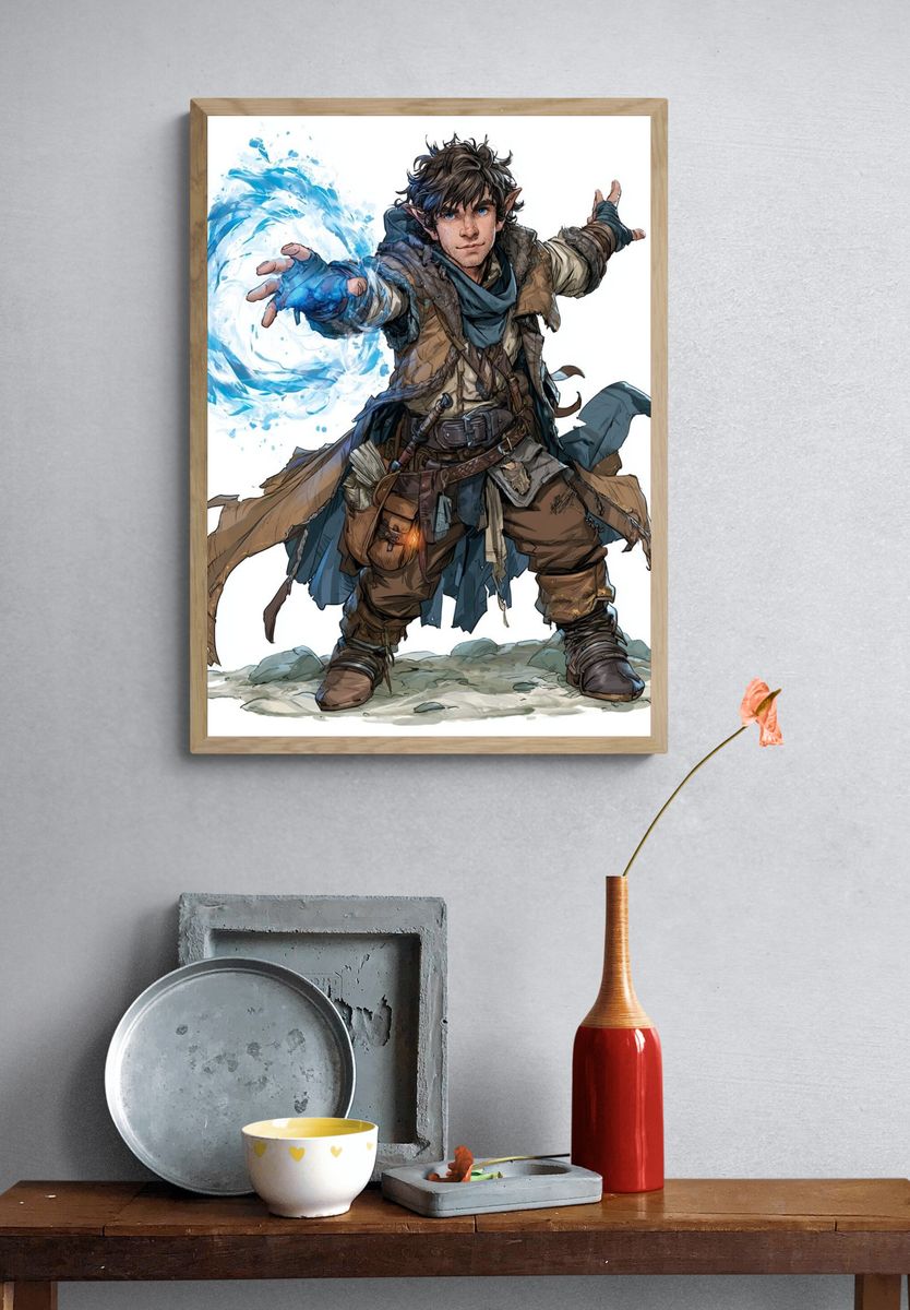 Elemental Mage Digital Art Print. — room view 3