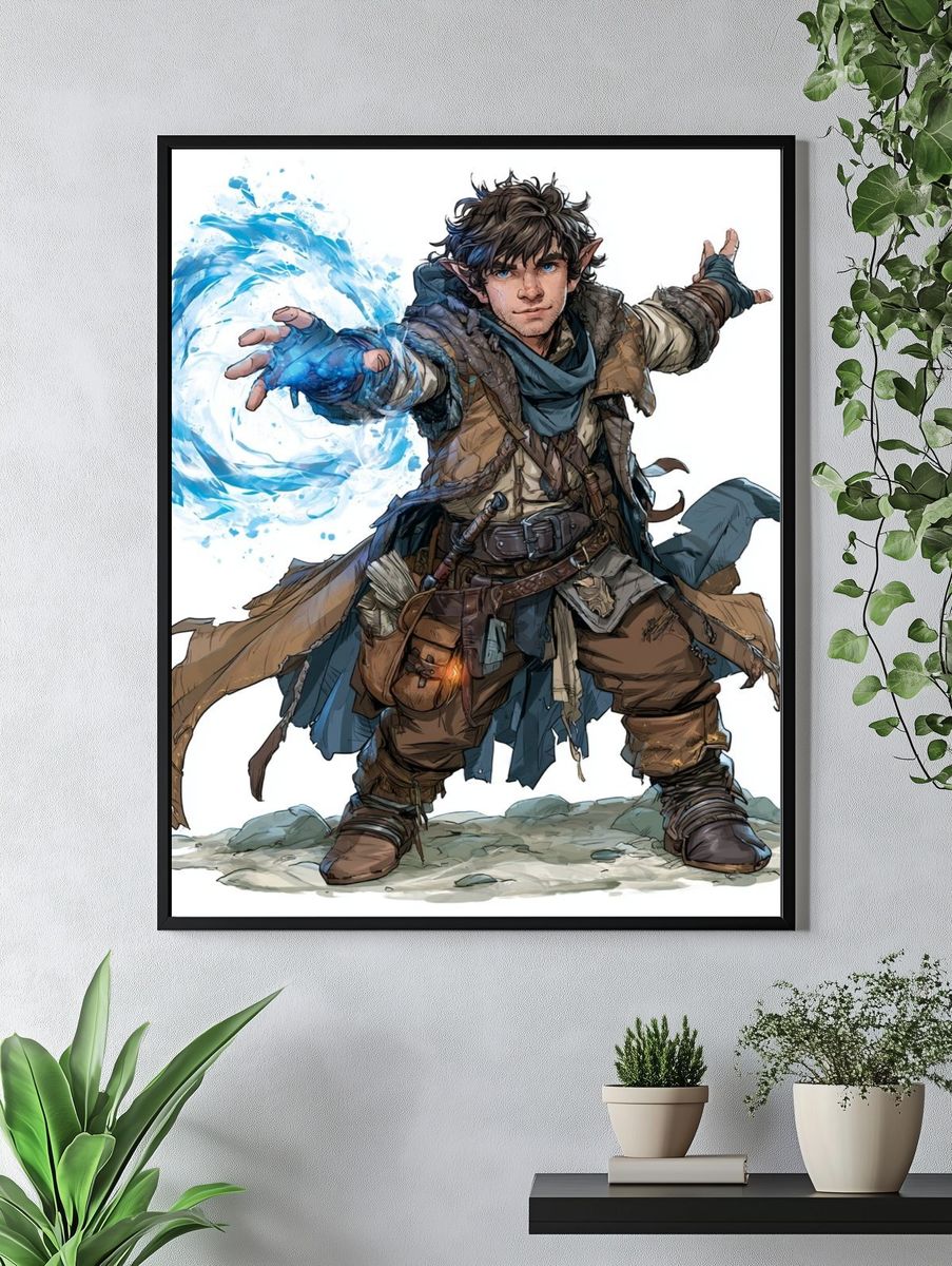 Elemental Mage Digital Art Print. — room view 4