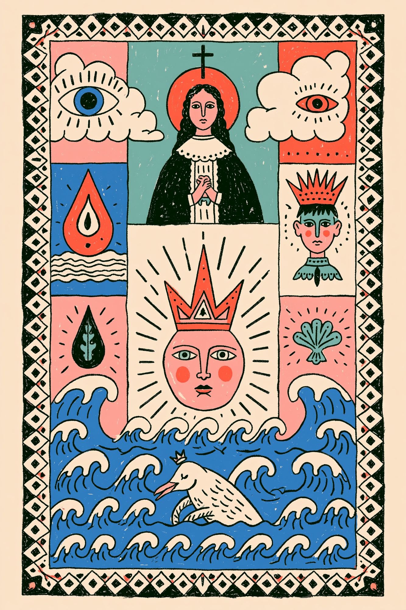 Mystic Folk Symbol Poster. poster detail