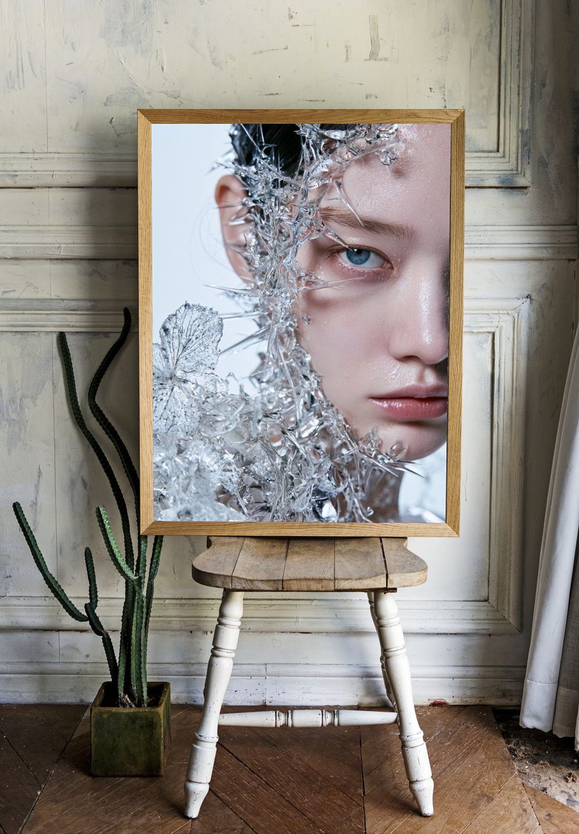 Crystal Portrait Digital Art Poster. — room view 1